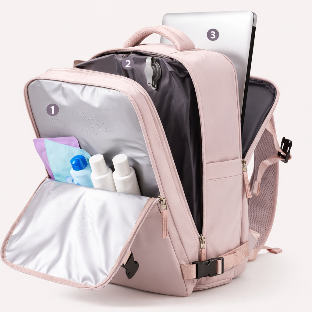 40x20x25 pink underseat cabin backpack