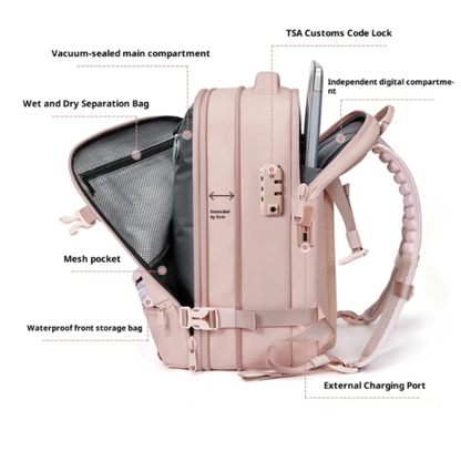 Pink easyjet cabin bag 45x36x20 | Vacuum Compression 40L