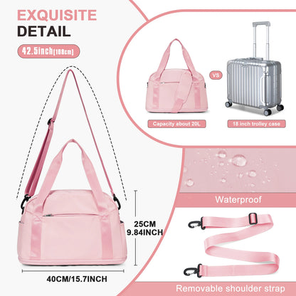 40x20x25 expandable duffel cabin bag for women
