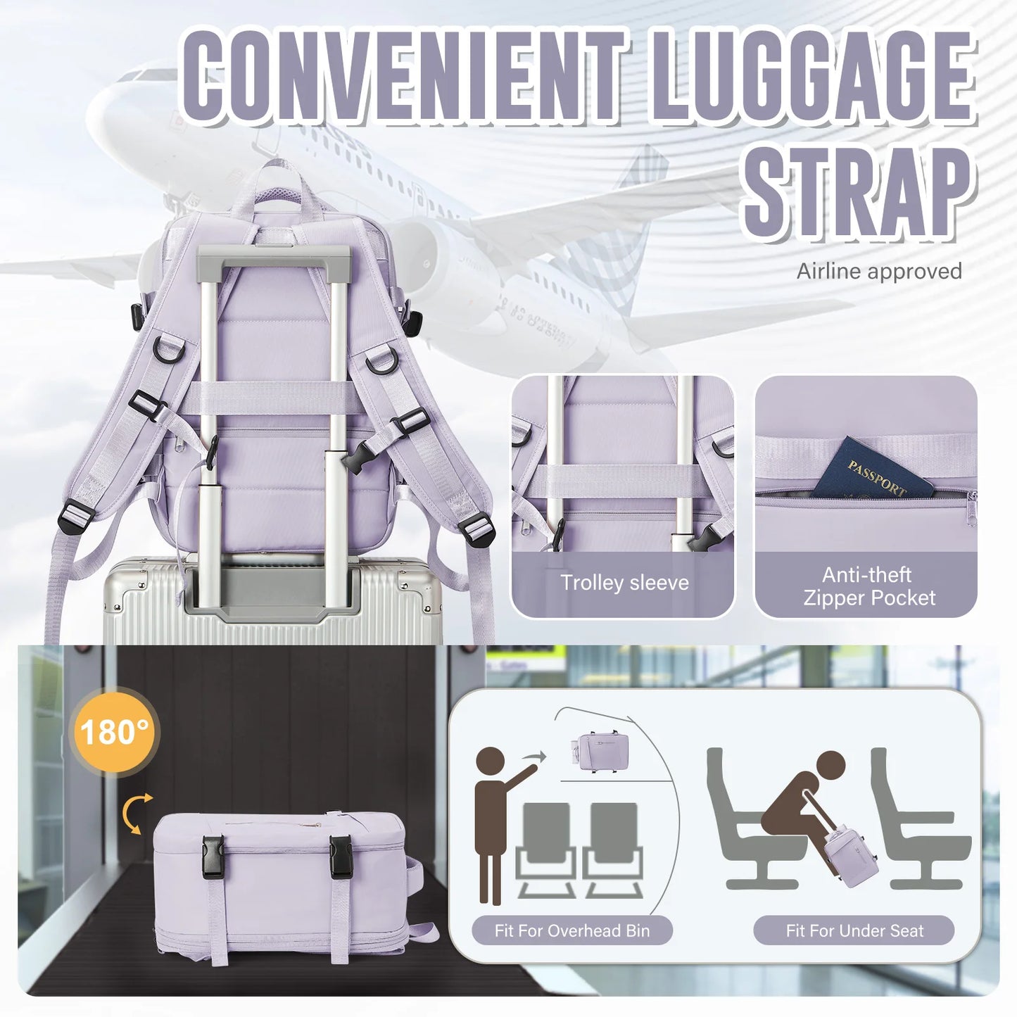 40x20x25 pink cabin bag