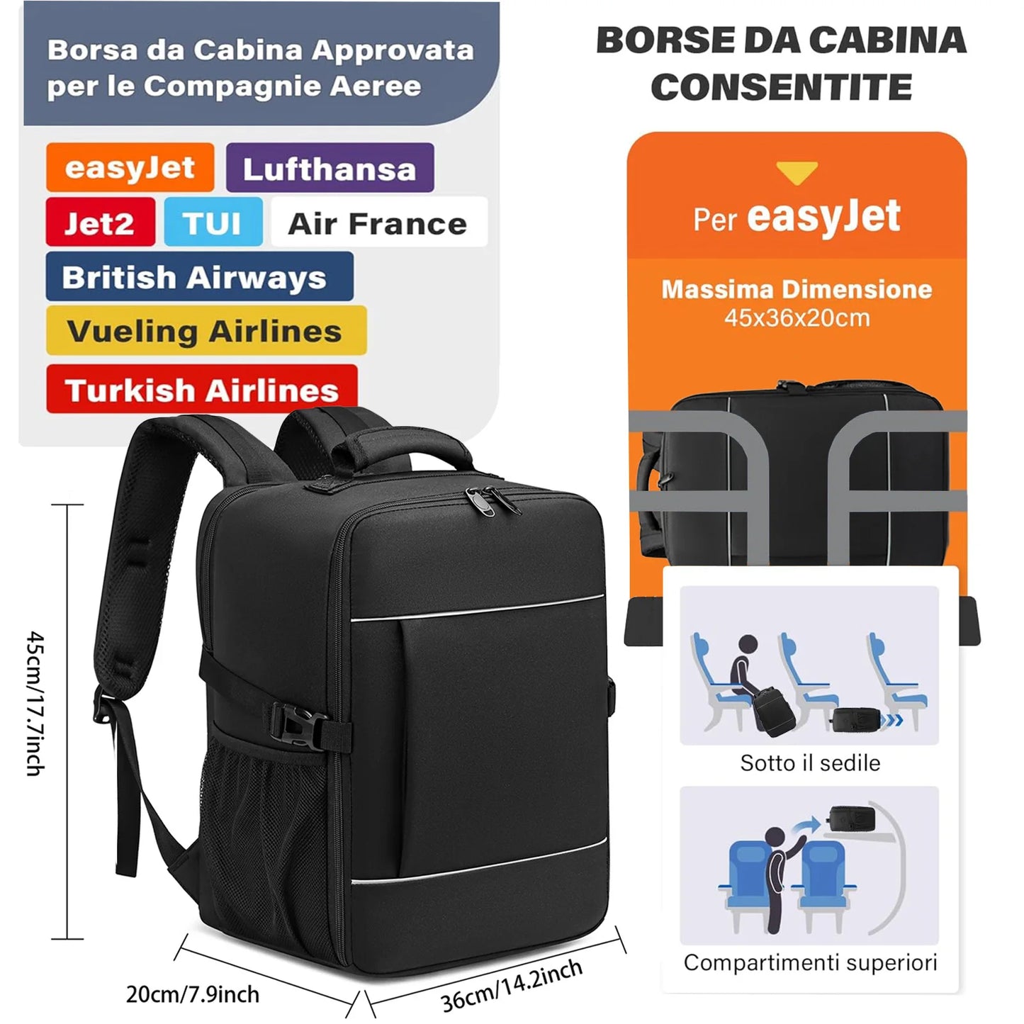 40x20x25 cabin bag easyjet