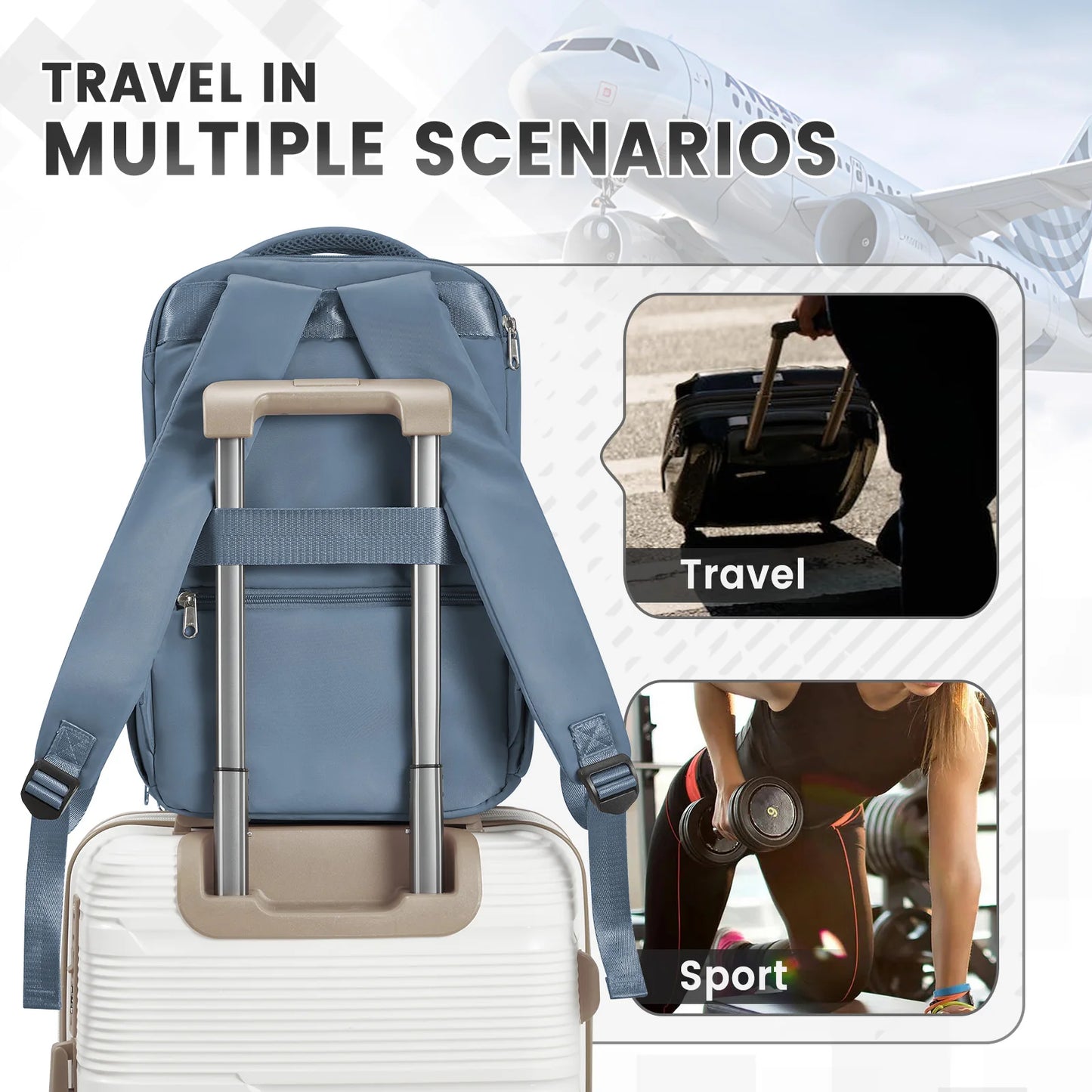 Ryan air cabin bag with front organiser pocket