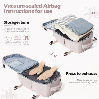 40x20x25 pink underseat cabin backpack