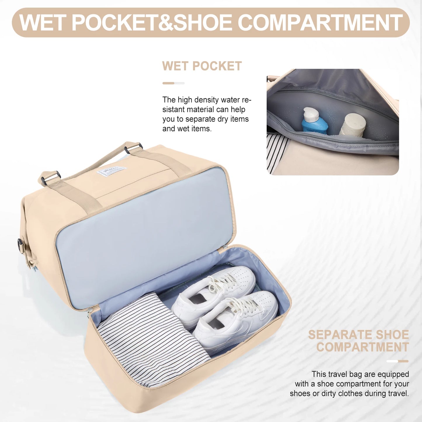 Easyjet cabin bags 45x36x20 – Foldable travel bag with shoe compartment